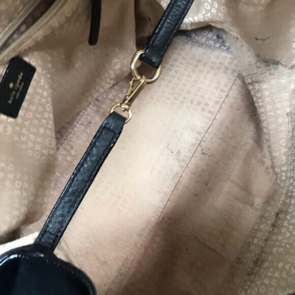 KATE SPADE Magnolia Park Pebble Leather Suede Satchel Shoulder Bag Large Logo - Picture 10 of 15